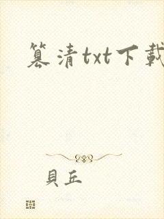 篡清txt下载