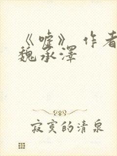 《嘘》 作者:魏承泽封面