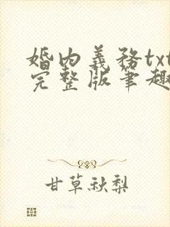 婚内义务txt完整版笔趣阁