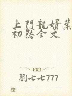 上门龙婿叶辰萧初然全文封面