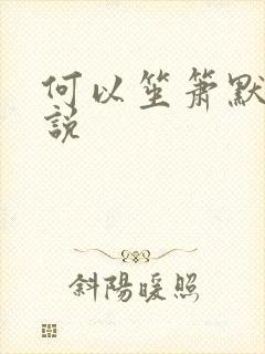 何以笙箫默 小说