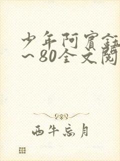 少年阿宾钰慧1～80全文阅读目录封面