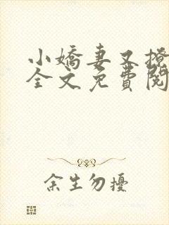 小娇妻又撩又甜全文免费阅读