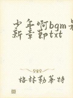 少年啊bgm最新章节txt
