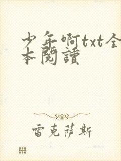 少年啊txt全本阅读