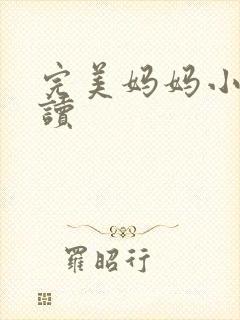 完美妈妈小说阅读封面