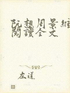 阮想周景维免费阅读全文