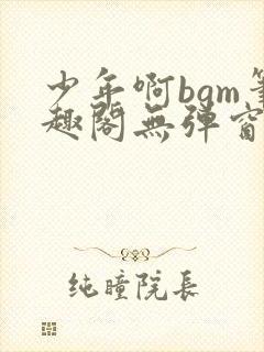 少年啊bgm笔趣阁无弹窗免费