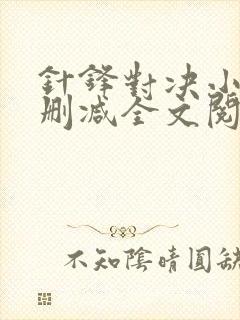 针锋对决小说未删减全文阅读