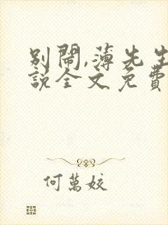 别闹,薄先生小说全文免费阅读