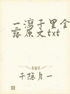 一泻千里金银花露原文txt