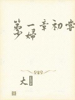 第一章初尝极品少妇