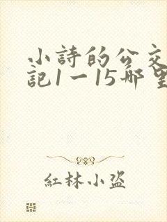 小诗的公交车日记1一15哪里能看