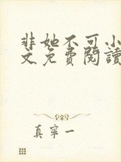 非她不可小说全文免费阅读无弹窗