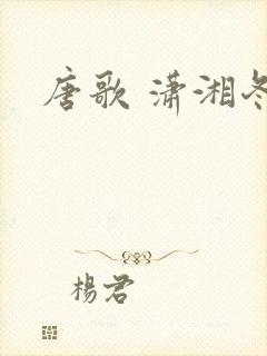 唐歌 潇湘冬儿封面