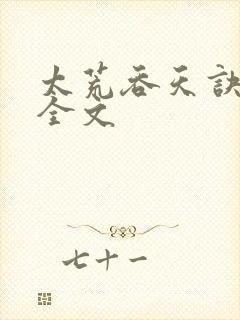 太荒吞天诀最新全文封面