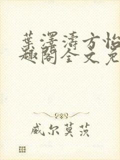 叶泽涛方怡梅笔趣阁全文免费阅读封面