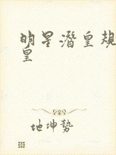 明星潜皇规则之皇