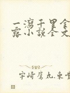 一泻千里金银花露小说全文免费阅读