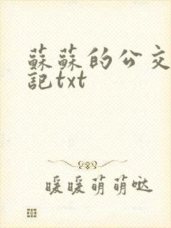 苏苏的公交车日记txt