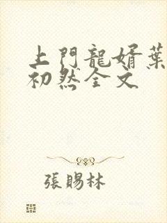 上门龙婿叶辰萧初然全文封面