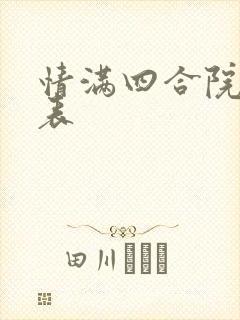 情满四合院演员表