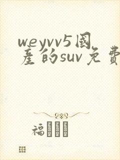 weyvv5国产的suv免费