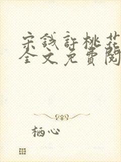 宋钱许桃花小说全文免费阅读