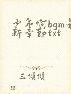 少年啊bgm最新章节txt