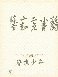 苏十二小说最新章节免费阅读下载