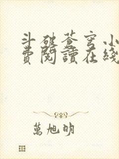 斗破苍穹小说免费阅读在线封面