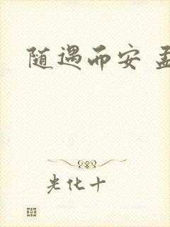 随遇而安 孟非封面