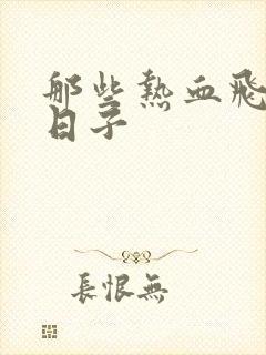 那些热血飞扬的日子