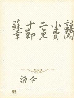 苏十二小说最新章节免费阅读下载