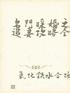 名门暖婚之权爷追妻攻略全文免费阅读