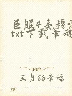 臣服4秦穆沈流txt下载笔趣阁