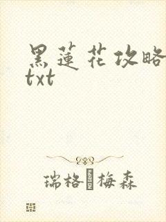 黑莲花攻略手册txt