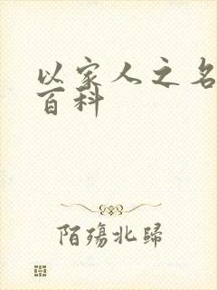 以家人之名百度百科