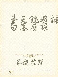 苍天饶过谁上一句怎么说封面