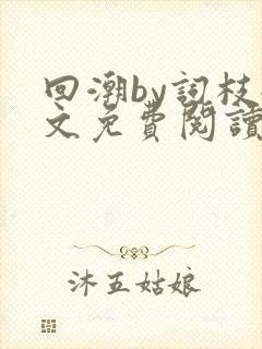 回潮by词枝全文免费阅读笔趣阁封面
