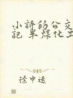 小诗的公交车日记 半煤化工