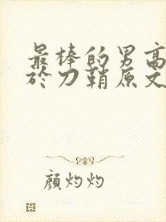 最棒的男高中生于刀鞘原文阅读