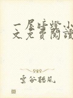 一屋暗灯小说全文免费阅读封面