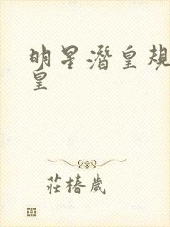 明星潜皇规则之皇