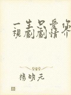 一生只爱你 电视剧剧情介绍封面