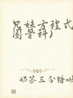 兄妹方程式(校园骨科)