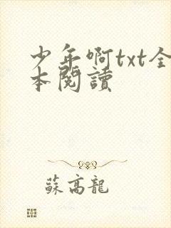 少年啊txt全本阅读封面