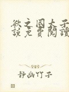 欲之国太子的小说免费阅读