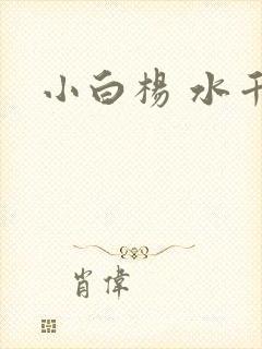 小白杨 水千丞封面