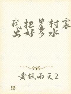 我把农村寡妇日出好多水